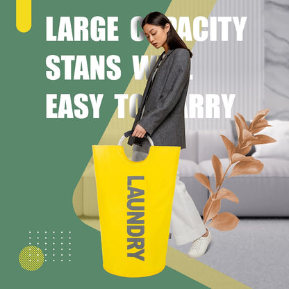 90L Light Laundry Basket (13 Colors), Waterproof Laundry Hamper, Laundry Bag with Padded Handles, Clothes Hamper, Collapsible Laundry Basket Easy Storage