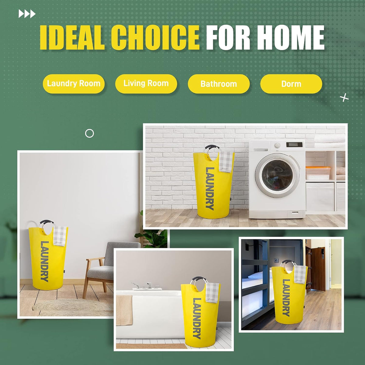 90L Light Laundry Basket (13 Colors), Waterproof Laundry Hamper, Laundry Bag with Padded Handles, Clothes Hamper, Collapsible Laundry Basket Easy Storage