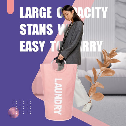 90L Light Laundry Basket (13 Colors), Waterproof Laundry Hamper, Laundry Bag with Padded Handles, Clothes Hamper, Collapsible Laundry Basket Easy Storage