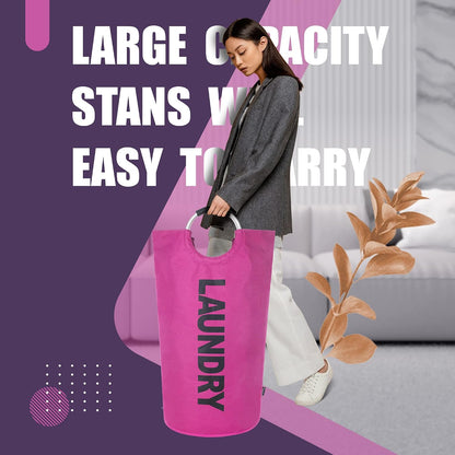 90L Light Laundry Basket (13 Colors), Waterproof Laundry Hamper, Laundry Bag with Padded Handles, Clothes Hamper, Collapsible Laundry Basket Easy Storage