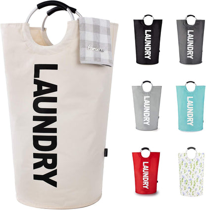 90L Light Laundry Basket (13 Colors), Waterproof Laundry Hamper, Laundry Bag with Padded Handles, Clothes Hamper, Collapsible Laundry Basket Easy Storage