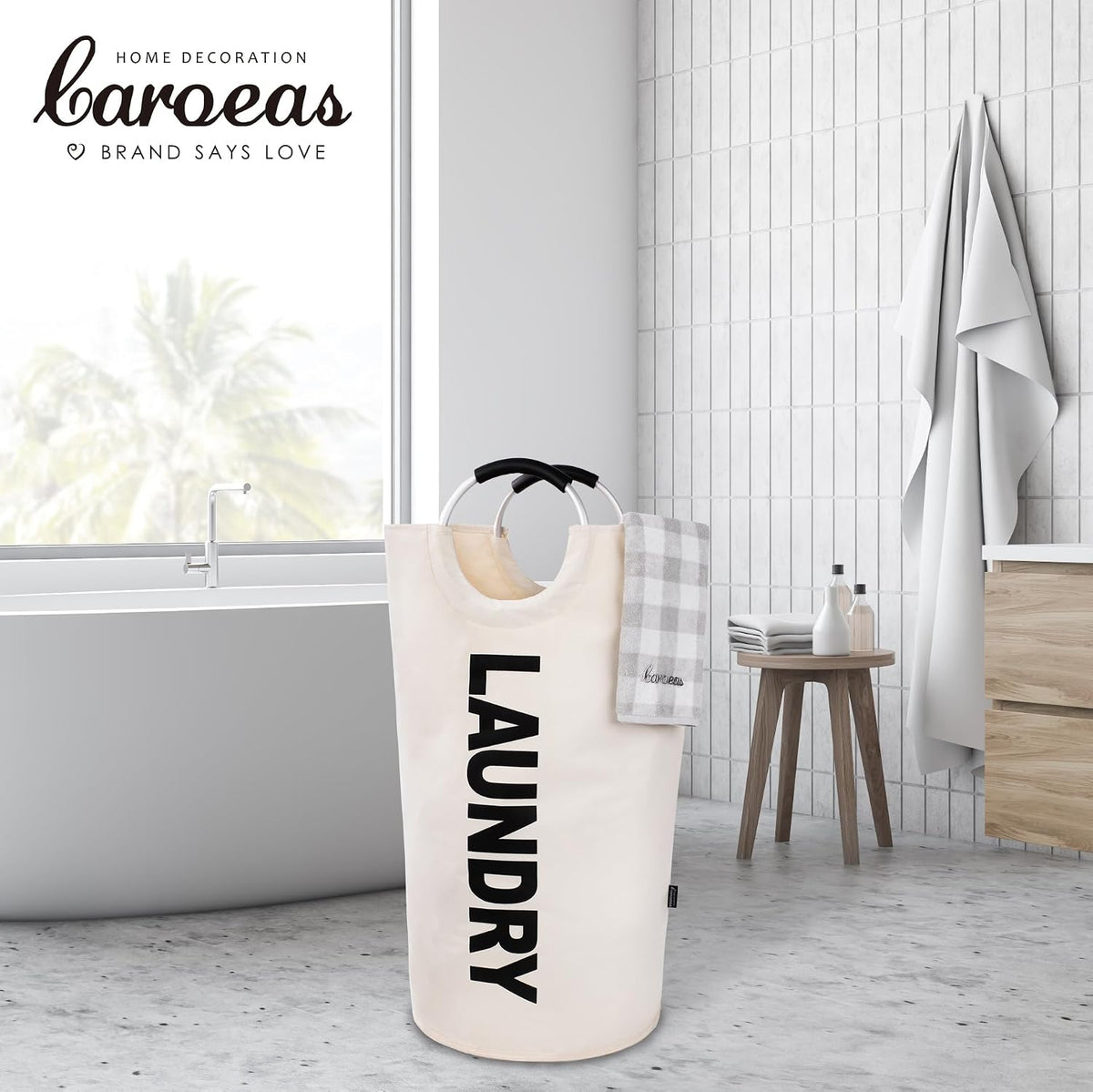 90L Light Laundry Basket (13 Colors), Waterproof Laundry Hamper, Laundry Bag with Padded Handles, Clothes Hamper, Collapsible Laundry Basket Easy Storage