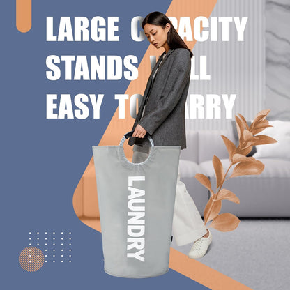 90L Light Laundry Basket (13 Colors), Waterproof Laundry Hamper, Laundry Bag with Padded Handles, Clothes Hamper, Collapsible Laundry Basket Easy Storage