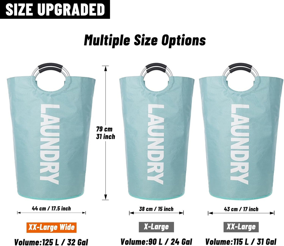 90L Light Laundry Basket (13 Colors), Waterproof Laundry Hamper, Laundry Bag with Padded Handles, Clothes Hamper, Collapsible Laundry Basket Easy Storage