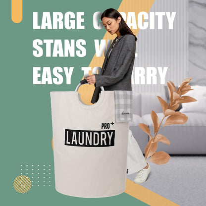 90L Light Laundry Basket (13 Colors), Waterproof Laundry Hamper, Laundry Bag with Padded Handles, Clothes Hamper, Collapsible Laundry Basket Easy Storage