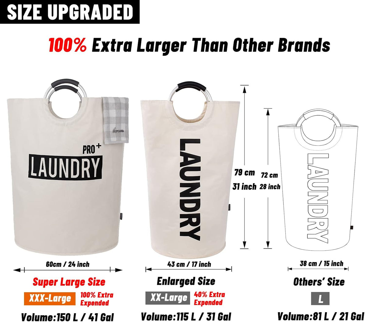 90L Light Laundry Basket (13 Colors), Waterproof Laundry Hamper, Laundry Bag with Padded Handles, Clothes Hamper, Collapsible Laundry Basket Easy Storage