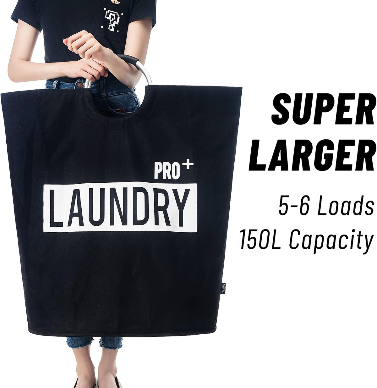90L Light Laundry Basket (13 Colors), Waterproof Laundry Hamper, Laundry Bag with Padded Handles, Clothes Hamper, Collapsible Laundry Basket Easy Storage