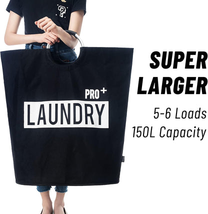 90L Light Laundry Basket (13 Colors), Waterproof Laundry Hamper, Laundry Bag with Padded Handles, Clothes Hamper, Collapsible Laundry Basket Easy Storage