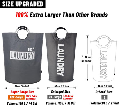 90L Light Laundry Basket (13 Colors), Waterproof Laundry Hamper, Laundry Bag with Padded Handles, Clothes Hamper, Collapsible Laundry Basket Easy Storage