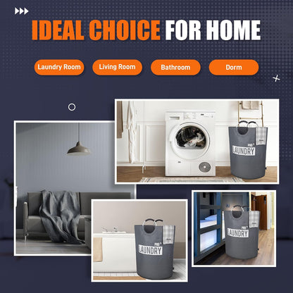 90L Light Laundry Basket (13 Colors), Waterproof Laundry Hamper, Laundry Bag with Padded Handles, Clothes Hamper, Collapsible Laundry Basket Easy Storage