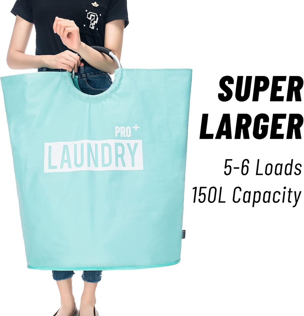 90L Light Laundry Basket (13 Colors), Waterproof Laundry Hamper, Laundry Bag with Padded Handles, Clothes Hamper, Collapsible Laundry Basket Easy Storage