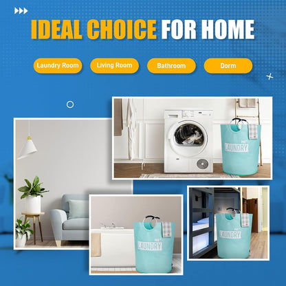 90L Light Laundry Basket (13 Colors), Waterproof Laundry Hamper, Laundry Bag with Padded Handles, Clothes Hamper, Collapsible Laundry Basket Easy Storage
