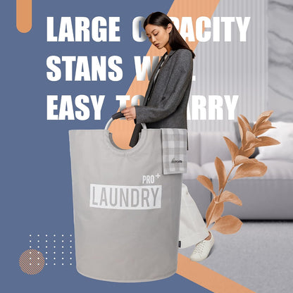 90L Light Laundry Basket (13 Colors), Waterproof Laundry Hamper, Laundry Bag with Padded Handles, Clothes Hamper, Collapsible Laundry Basket Easy Storage
