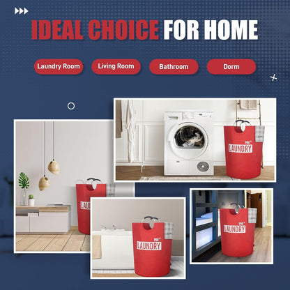 90L Light Laundry Basket (13 Colors), Waterproof Laundry Hamper, Laundry Bag with Padded Handles, Clothes Hamper, Collapsible Laundry Basket Easy Storage