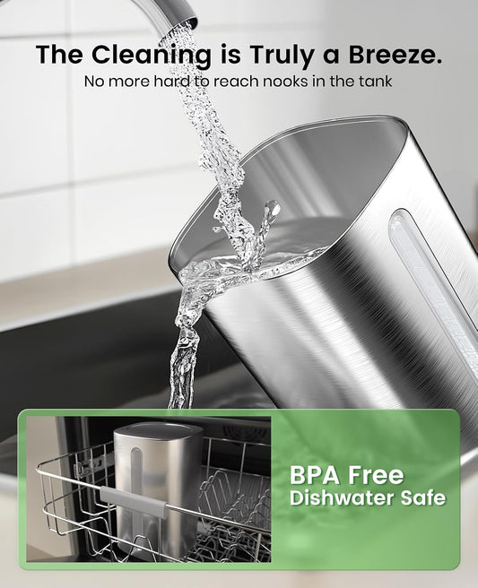 Stainless Steel Humidifier, Easy to Clean, Dishwasher Safe, Cool Mist Humidifiers for Bedroom
