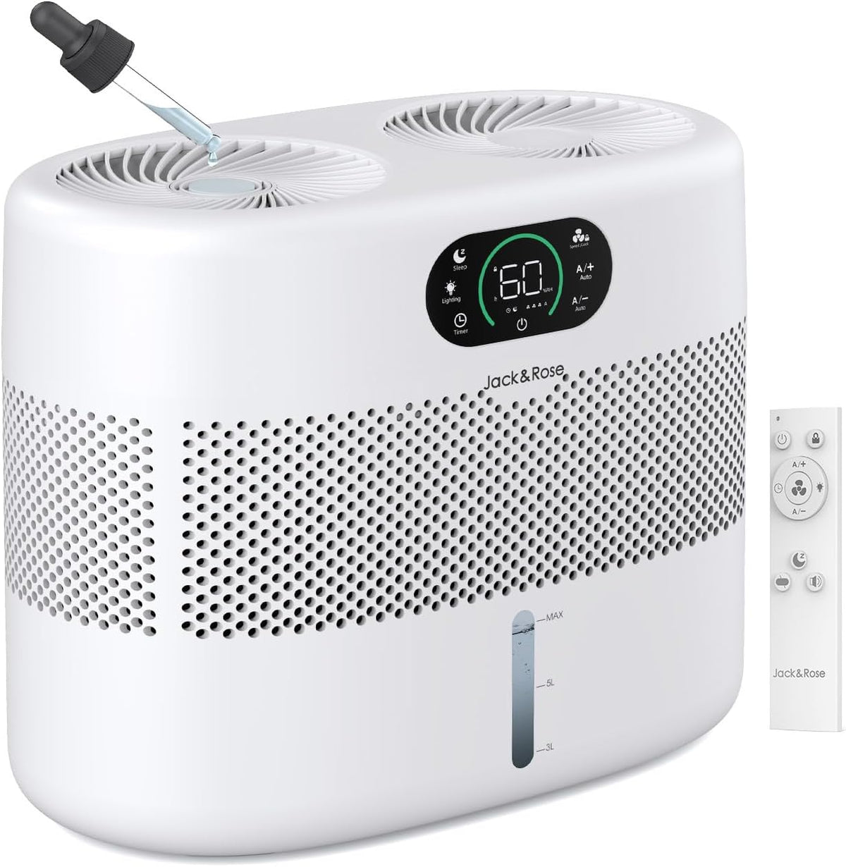 Stainless Steel Humidifier, Easy to Clean, Dishwasher Safe, Cool Mist Humidifiers for Bedroom