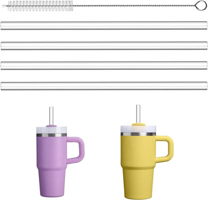 Replacement Straws for Stanley 30oz Tumbler, 10.4 Inch, 6-Pack | STANLEY Straw BPA-Free Reusable Clear Hard Straws with Brush - Dishwasher Safe No Plastic Taste for Home Office Travel Gym