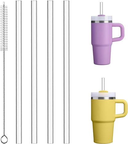 Replacement Straws for Stanley 30oz Tumbler, 10.4 Inch, 6-Pack | STANLEY Straw BPA-Free Reusable Clear Hard Straws with Brush - Dishwasher Safe No Plastic Taste for Home Office Travel Gym