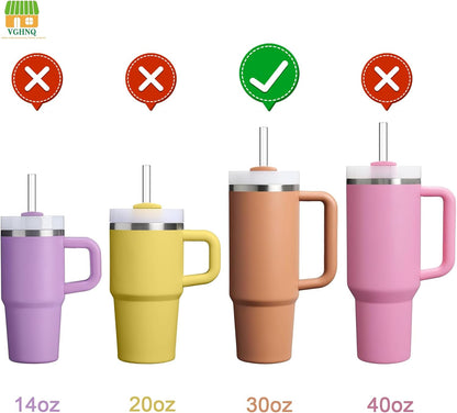 Replacement Straws for Stanley 30oz Tumbler, 10.4 Inch, 6-Pack | STANLEY Straw BPA-Free Reusable Clear Hard Straws with Brush - Dishwasher Safe No Plastic Taste for Home Office Travel Gym