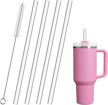 Replacement Straws for Stanley 30oz Tumbler, 10.4 Inch, 6-Pack | STANLEY Straw BPA-Free Reusable Clear Hard Straws with Brush - Dishwasher Safe No Plastic Taste for Home Office Travel Gym
