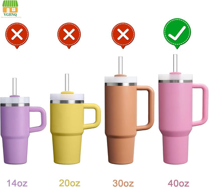 Replacement Straws for Stanley 30oz Tumbler, 10.4 Inch, 6-Pack | STANLEY Straw BPA-Free Reusable Clear Hard Straws with Brush - Dishwasher Safe No Plastic Taste for Home Office Travel Gym