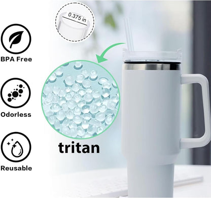 Replacement Straws for Stanley 30oz Tumbler, 10.4 Inch, 6-Pack | STANLEY Straw BPA-Free Reusable Clear Hard Straws with Brush - Dishwasher Safe No Plastic Taste for Home Office Travel Gym