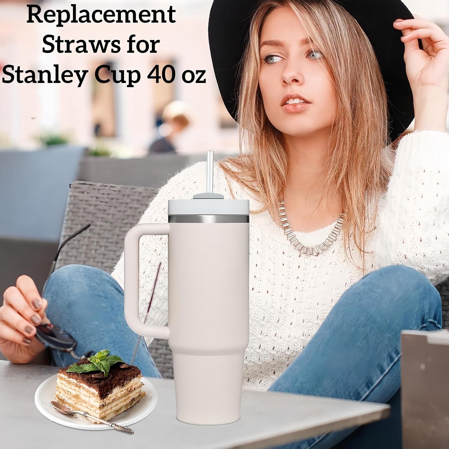 Replacement Straws for Stanley 30oz Tumbler, 10.4 Inch, 6-Pack | STANLEY Straw BPA-Free Reusable Clear Hard Straws with Brush - Dishwasher Safe No Plastic Taste for Home Office Travel Gym