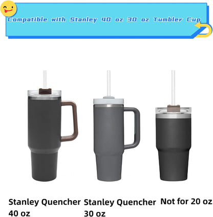 Replacement Straws for Stanley 30oz Tumbler, 10.4 Inch, 6-Pack | STANLEY Straw BPA-Free Reusable Clear Hard Straws with Brush - Dishwasher Safe No Plastic Taste for Home Office Travel Gym