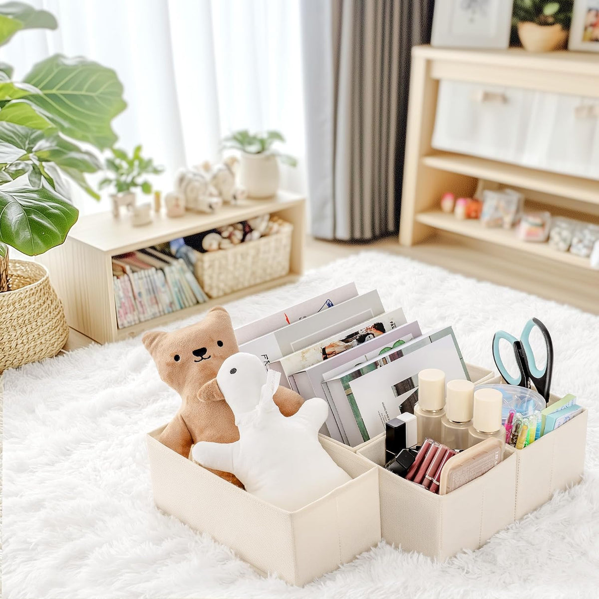 Drawer Organizer Clothes, Dresser Organizer for Baby Clothes, Underwear, Sock- Foldable Closet Organization and Storage Dividers Bins for Nursery, Bedroom and Dorm (Grey)