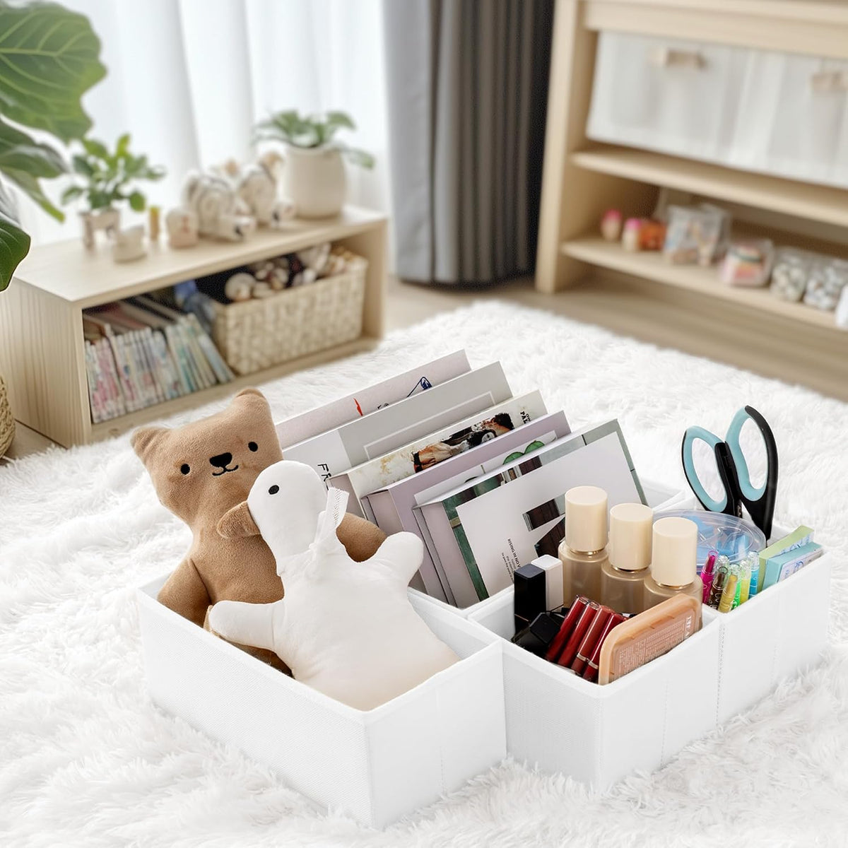 Drawer Organizer Clothes, Dresser Organizer for Baby Clothes, Underwear, Sock- Foldable Closet Organization and Storage Dividers Bins for Nursery, Bedroom and Dorm (Grey)