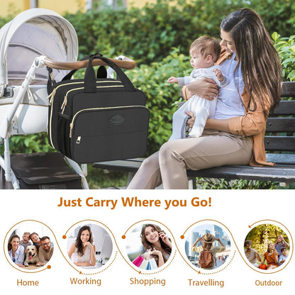 Breastmilk Cooler Travel Bag with Ice Pack, Insulated Bottle Bags with Luggage Strap, Compatible with Hands-Free Wearable Breast Pumps & Accessories, Portable Breast Pump Carrying Case for Working Mom