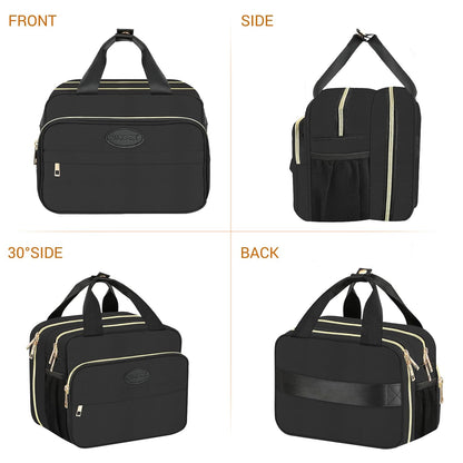 Breastmilk Cooler Travel Bag with Ice Pack, Insulated Bottle Bags with Luggage Strap, Compatible with Hands-Free Wearable Breast Pumps & Accessories, Portable Breast Pump Carrying Case for Working Mom