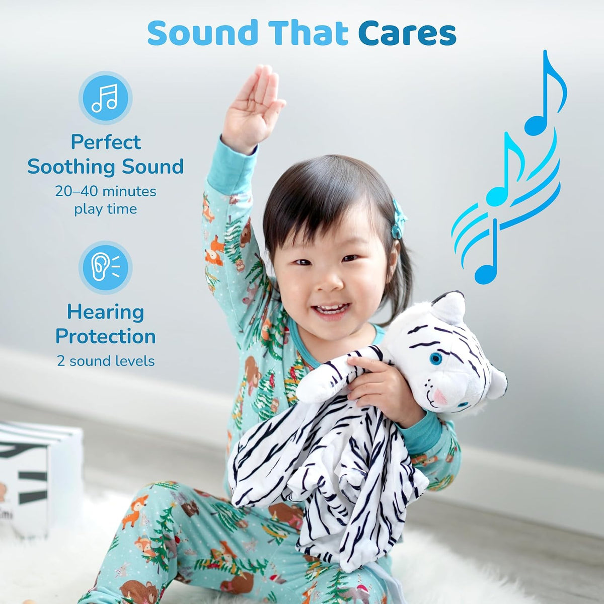 Love By Emi White Noise, Lullaby Stuffed Animal Lovey - Gift Essentials