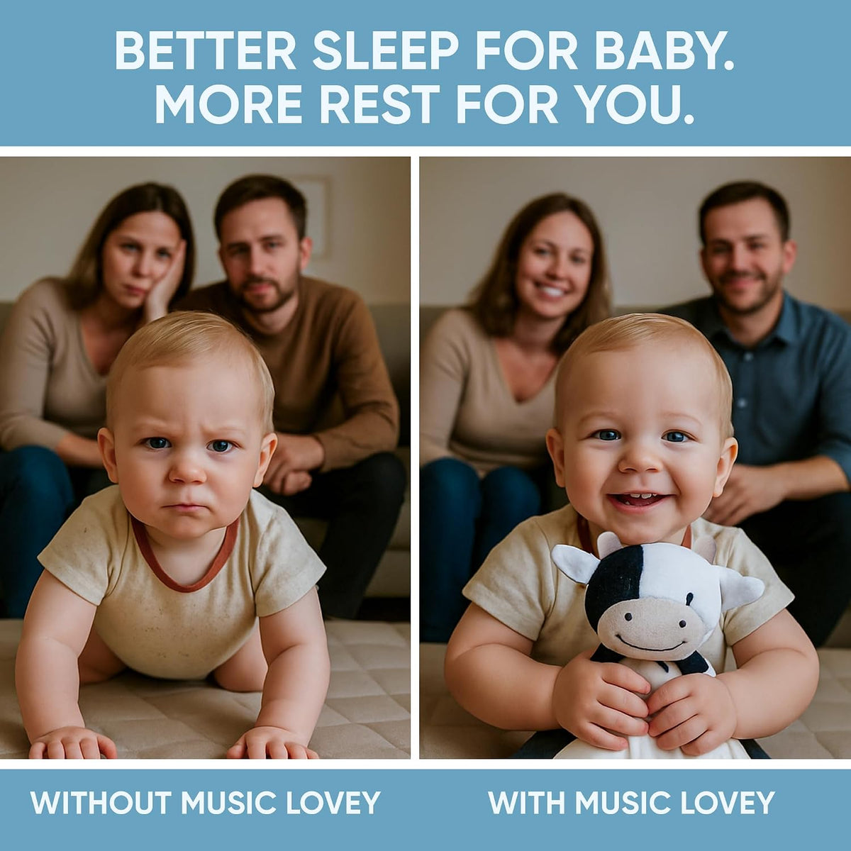 Love By Emi White Noise, Lullaby Stuffed Animal Lovey - Gift Essentials