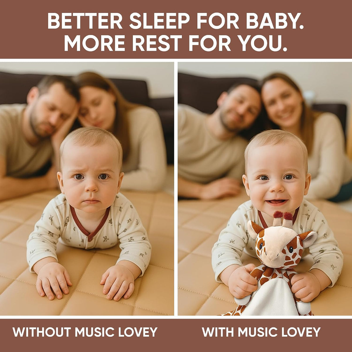 Love By Emi White Noise, Lullaby Stuffed Animal Lovey - Gift Essentials