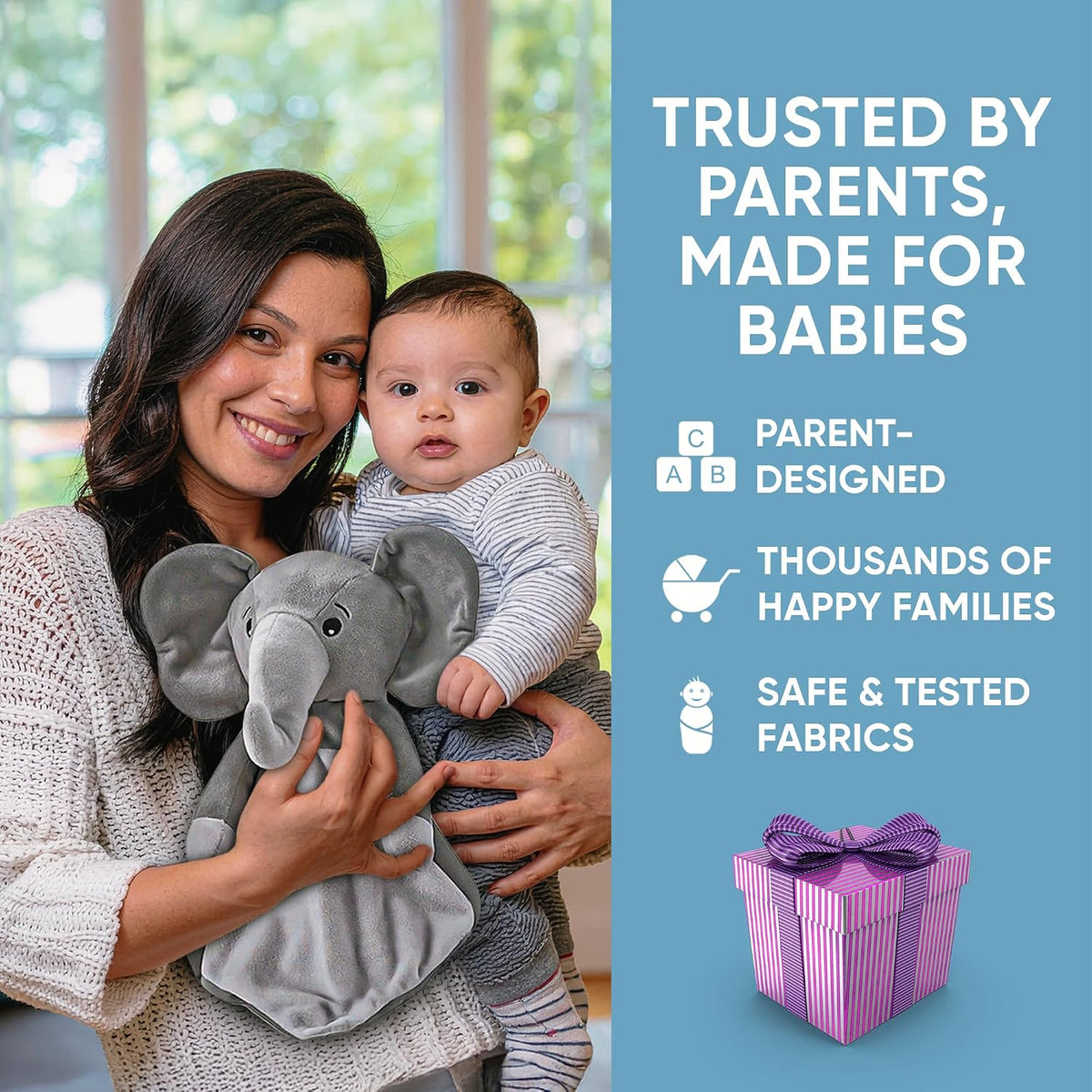 Love By Emi White Noise, Lullaby Stuffed Animal Lovey - Gift Essentials