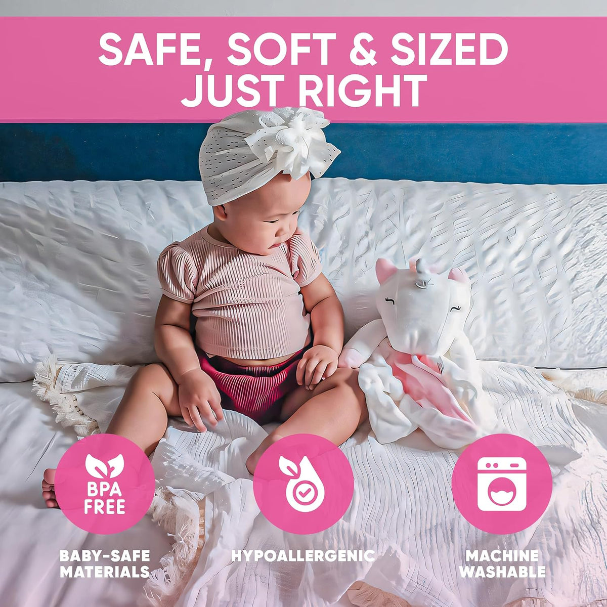 Love By Emi White Noise, Lullaby Stuffed Animal Lovey - Gift Essentials