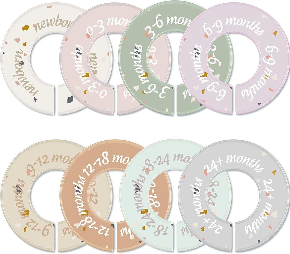 8 Pcs Infant Closet Dividers Nursery,Modern,Cool Colors