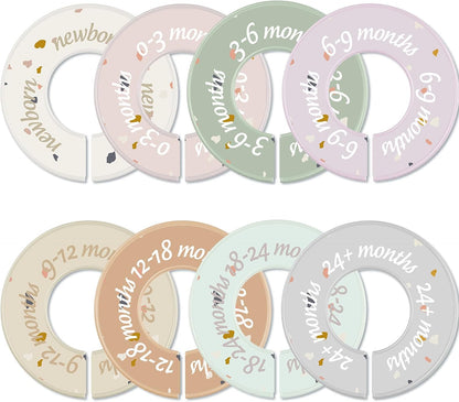 8 Pcs Infant Closet Dividers Nursery,Modern,Cool Colors