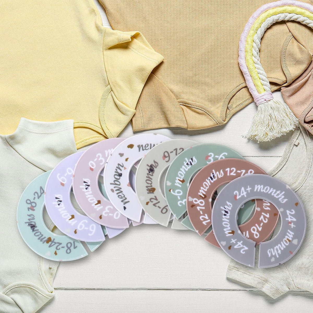 8 Pcs Infant Closet Dividers Nursery,Modern,Cool Colors