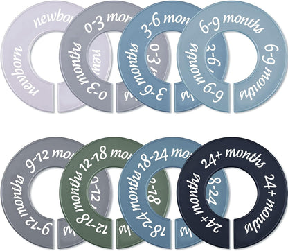 8 Pcs Infant Closet Dividers Nursery,Modern,Cool Colors
