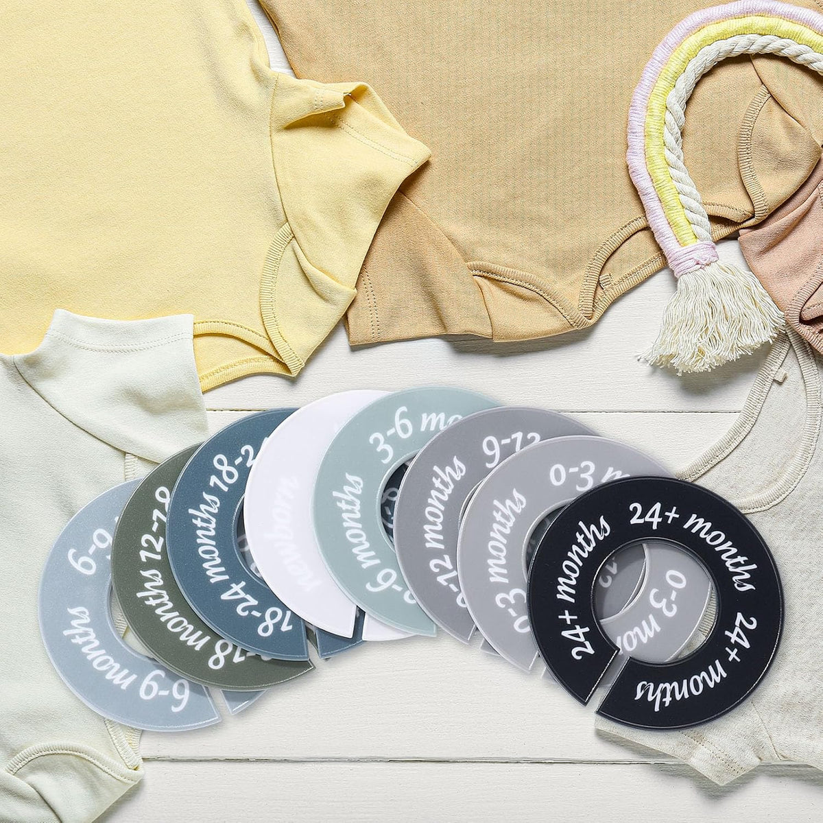8 Pcs Infant Closet Dividers Nursery,Modern,Cool Colors