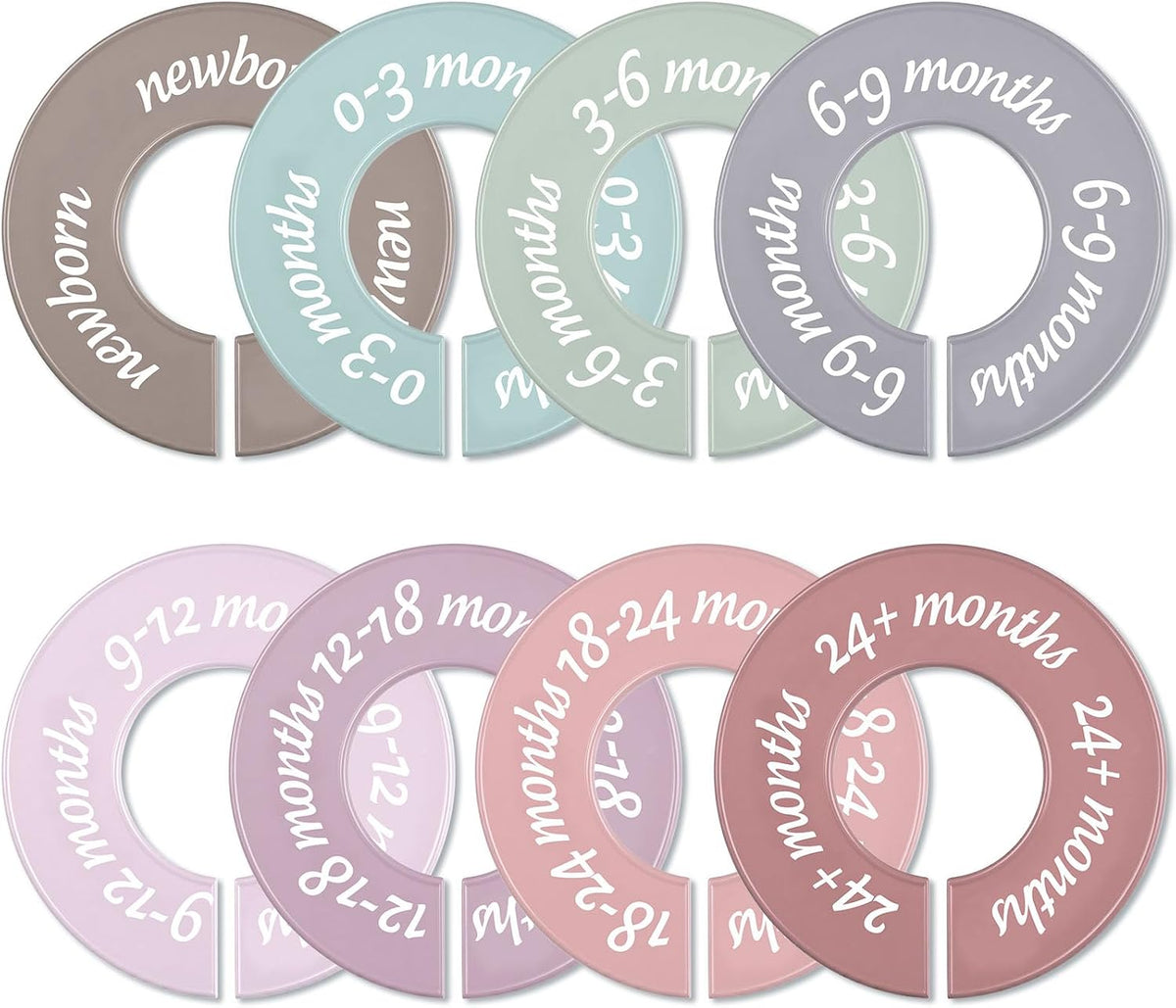 8 Pcs Infant Closet Dividers Nursery,Modern,Cool Colors