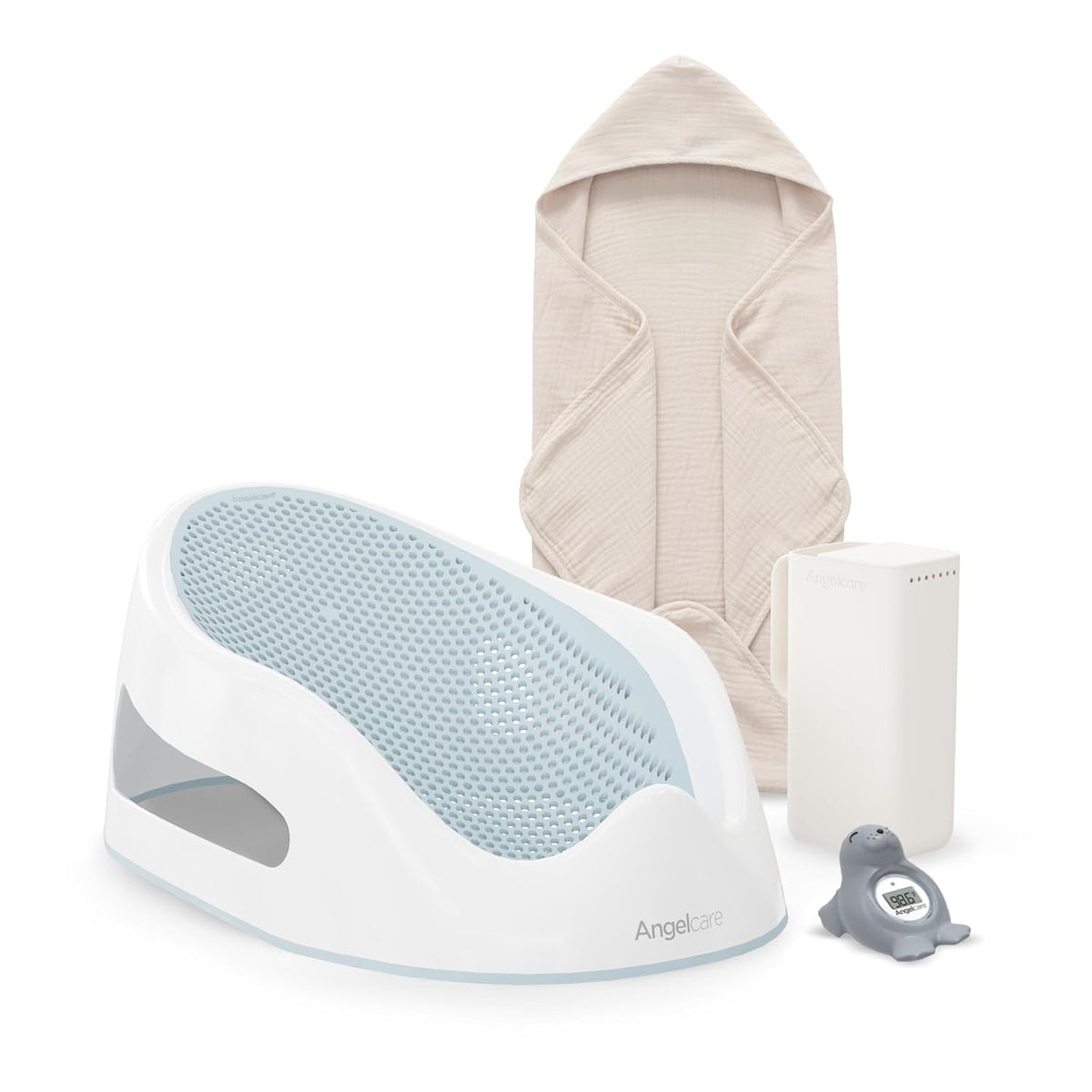 Soft-Touch Baby Bath Support & Rinser Bundle, Aqua