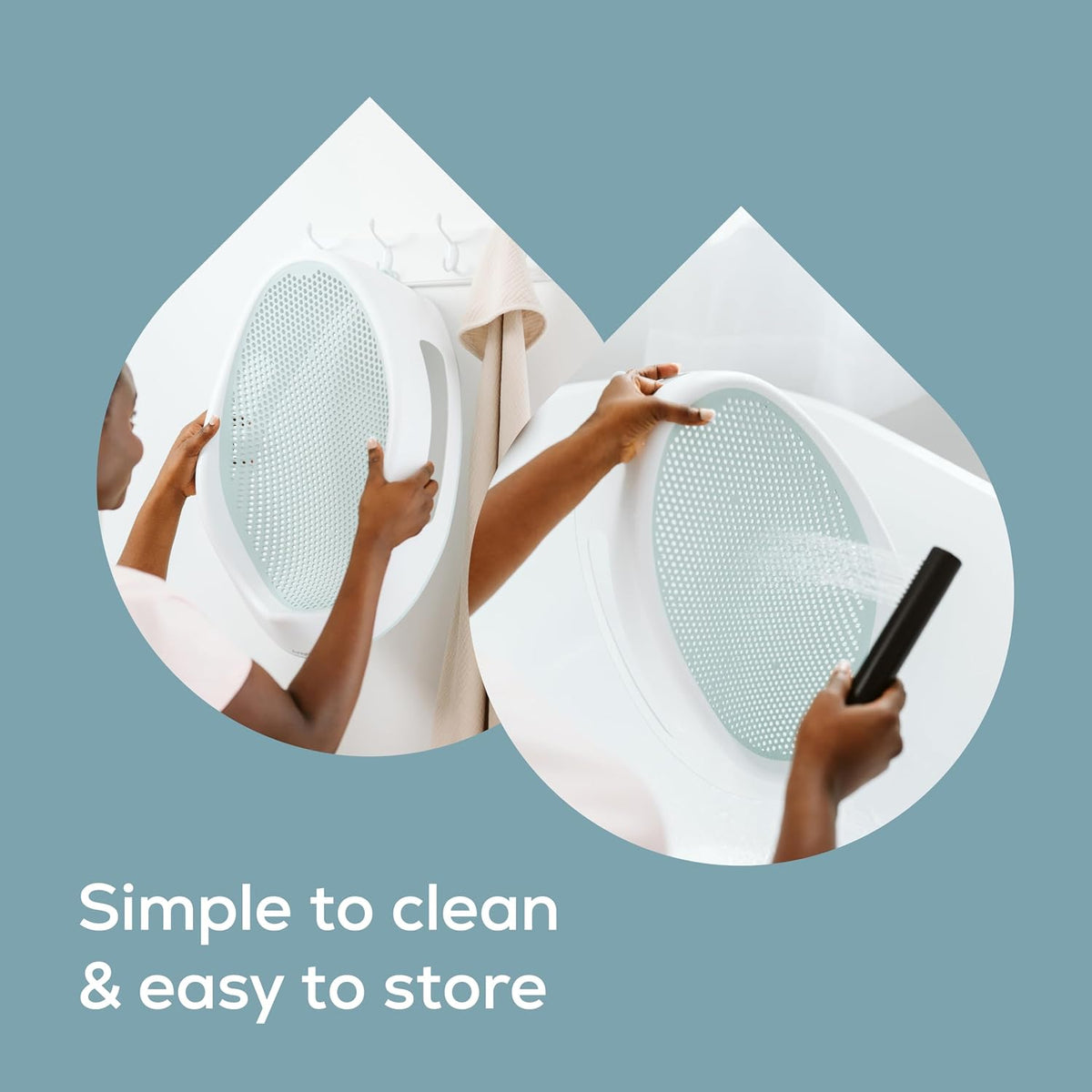 Soft-Touch Baby Bath Support & Rinser Bundle, Aqua
