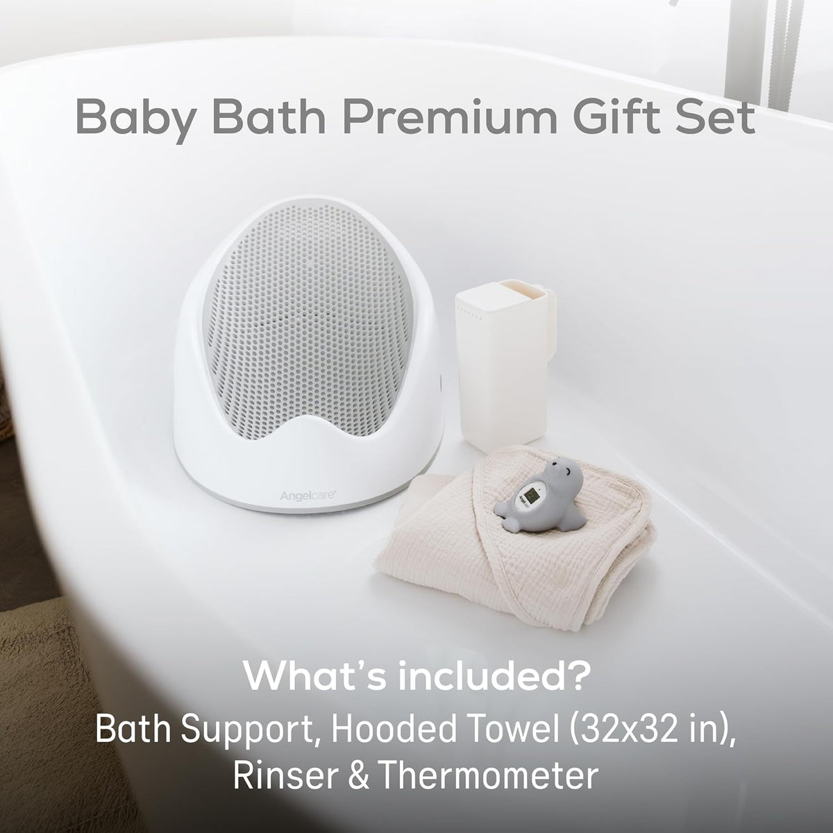 Soft-Touch Baby Bath Support & Rinser Bundle, Aqua