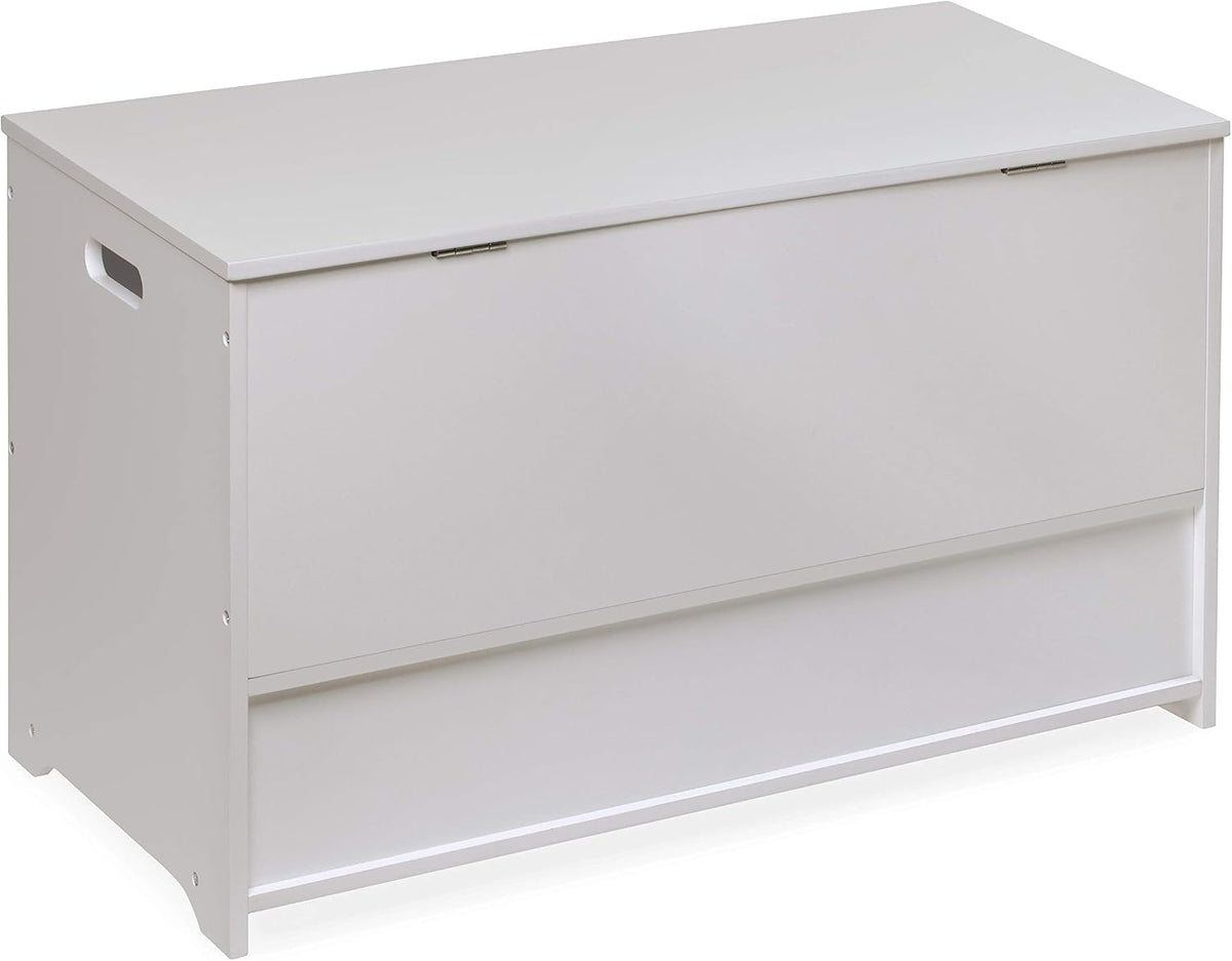 Toy Box and Storage Bench - Chest and Seat Combo with 2 Reversible Baskets, Safety Hinge Lid - Kids Toy Organizer for Playroom or Bedroom - Charcoal