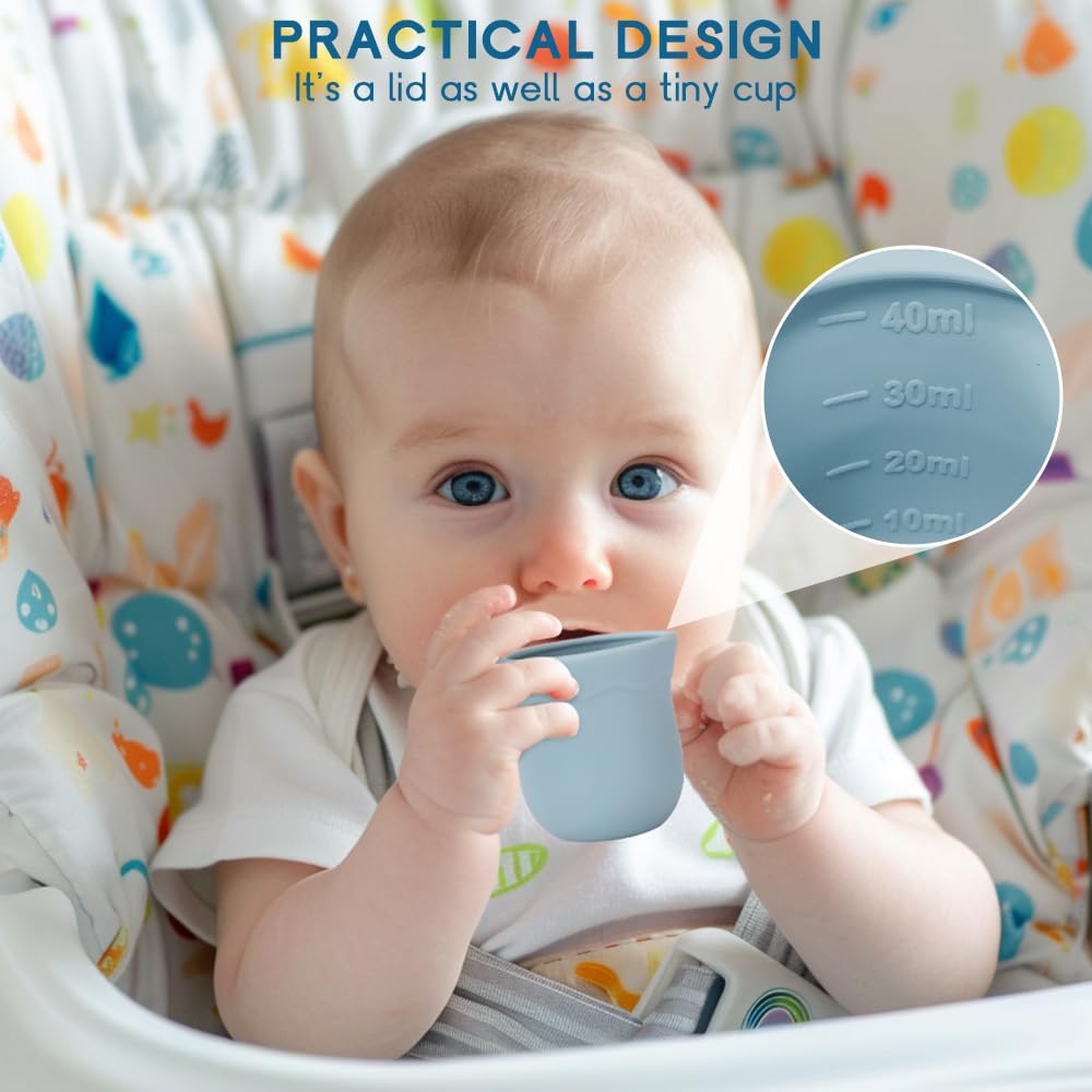 Silicone Baby Fruit Food Feeder & Baby Food Freezer Tray Set, milk Popsicle Molds for Baby Teething Relief, Baby Food Pacifier Feeder for Infants Self Feeding, Include 3 Sizes Food Pouch