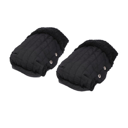 Pushchair Gloves Fleece Pram Hand Warmer Breathable Waterproof Windproof Pram Muff Handmuff Warm Gloves Universal Material for Walking Outdoors Cold W, Black