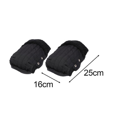 Pushchair Gloves Fleece Pram Hand Warmer Breathable Waterproof Windproof Pram Muff Handmuff Warm Gloves Universal Material for Walking Outdoors Cold W, Black